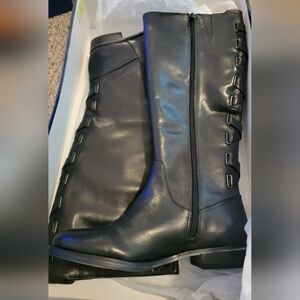 Arturo Chiang Black Silky Leather Boots